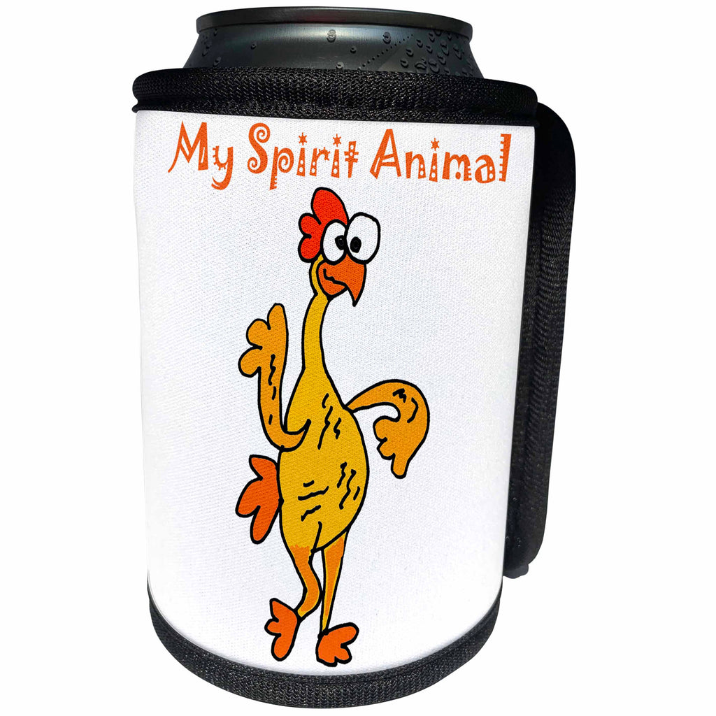 3dRose All Smiles Art Funny - Funny Rubber Chicken Spirit Animal - Can Cooler Bottle Wrap (cc_254025)