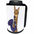 3dRose All Smiles Art Music - Funny Cute Llama Playing Saxophone - Can Cooler Bottle Wrap (cc_254028)