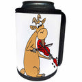 3dRose All Smiles Art Music - Funny Cute Goat Playing the Fiddle or Violin - Can Cooler Bottle Wrap (cc_254029)