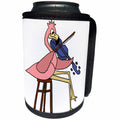 3dRose All Smiles Art Music - Funny Pink Flamingo Playing Violin or Fiddle - Can Cooler Bottle Wrap (cc_254030)