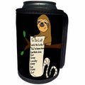 3dRose All Smiles Art Funny - Funny Cute Sloth with Long To Do List - Can Cooler Bottle Wrap (cc_254031)