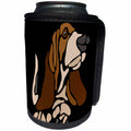 3dRose All Smiles Art Pets - Funny Artistic Basset Hound Puppy Dog Abstract Art - Can Cooler Bottle Wrap (cc_254032)