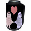 3dRose All Smiles Art Love - Funny Cute Abominable Snowman and Snowwoman in Love - Can Cooler Bottle Wrap (cc_254033)