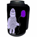 3dRose All Smiles Art Funny - Funny Cute Abominable Snowman Holding Balloon - Can Cooler Bottle Wrap (cc_254041)