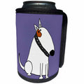 3dRose All Smiles Art Pets - Funny Cute Bull Terrier Puppy Dog Cartoon - Can Cooler Bottle Wrap (cc_254052)