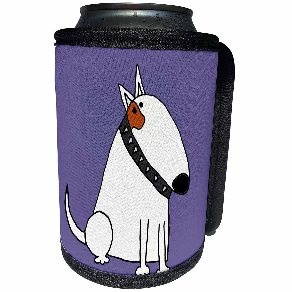 3dRose All Smiles Art Pets - Funny Cute Bull Terrier Puppy Dog Cartoon - Can Cooler Bottle Wrap (cc_254052)