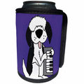 3dRose All Smiles Art Pets - Funny Cute Old English Sheepdog Playing Musical Keyboard - Can Cooler Bottle Wrap (cc_254053)