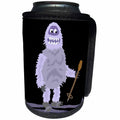 3dRose All Smiles Art Funny - Funny Abominable Snowman Winter Skiing - Can Cooler Bottle Wrap (cc_254056)