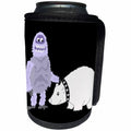 3dRose All Smiles Art Funny - Funny Abominable Snowman with Pet Polar Bear - Can Cooler Bottle Wrap (cc_254057)