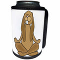 3dRose All Smiles Art Hobbies - Funny Zen Bunny Rabbit in Lotus Position Yoga - Can Cooler Bottle Wrap (cc_254058)