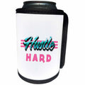 3dRose Carsten Reisinger - Illustrations - Hustle Hard Motivational Quote - Can Cooler Bottle Wrap (cc_254076)
