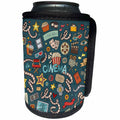 3dRose Carsten Reisinger - Illustrations - Cinema Fan Goer Cute Illustration Movies Silver Screen - Can Cooler Bottle Wrap (cc_254085)