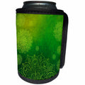 3dRose Sven Herkenrath Mandala - Mandala with Green Background Buddha Yoga Style - Can Cooler Bottle Wrap (cc_254091)