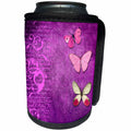 3dRose Sven Herkenrath Fantasy - Purple Colorful Art with Butterfly Insect Animal - Can Cooler Bottle Wrap (cc_254093)