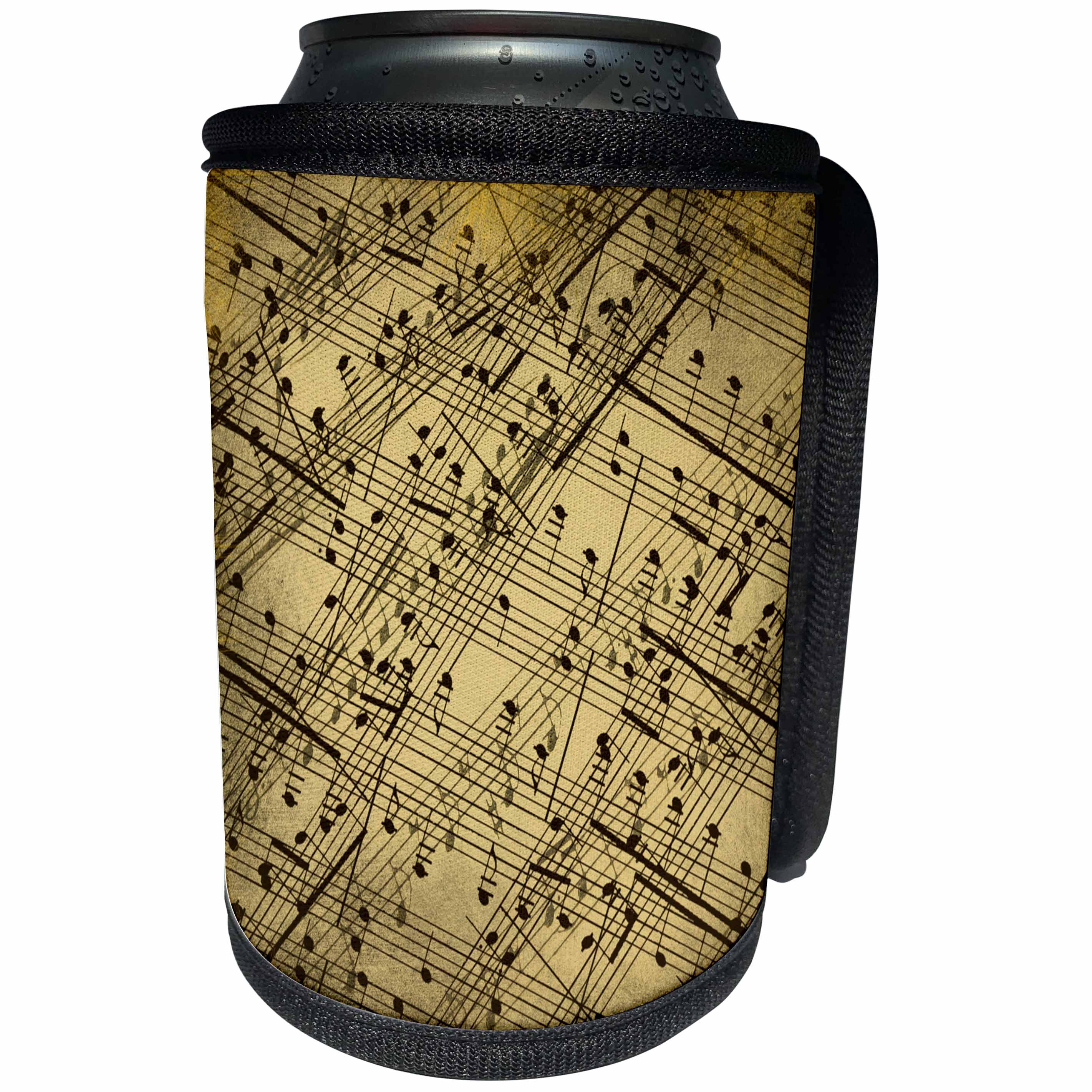 3dRose Sven Herkenrath Music - Pattern Art of Music Clef Musically - Can Cooler Bottle Wrap (cc_254098)