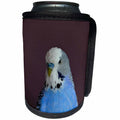 3dRose Sven Herkenrath Animal - Blue Budgie in Portrait Style Parrot Bird - Can Cooler Bottle Wrap (cc_254101)