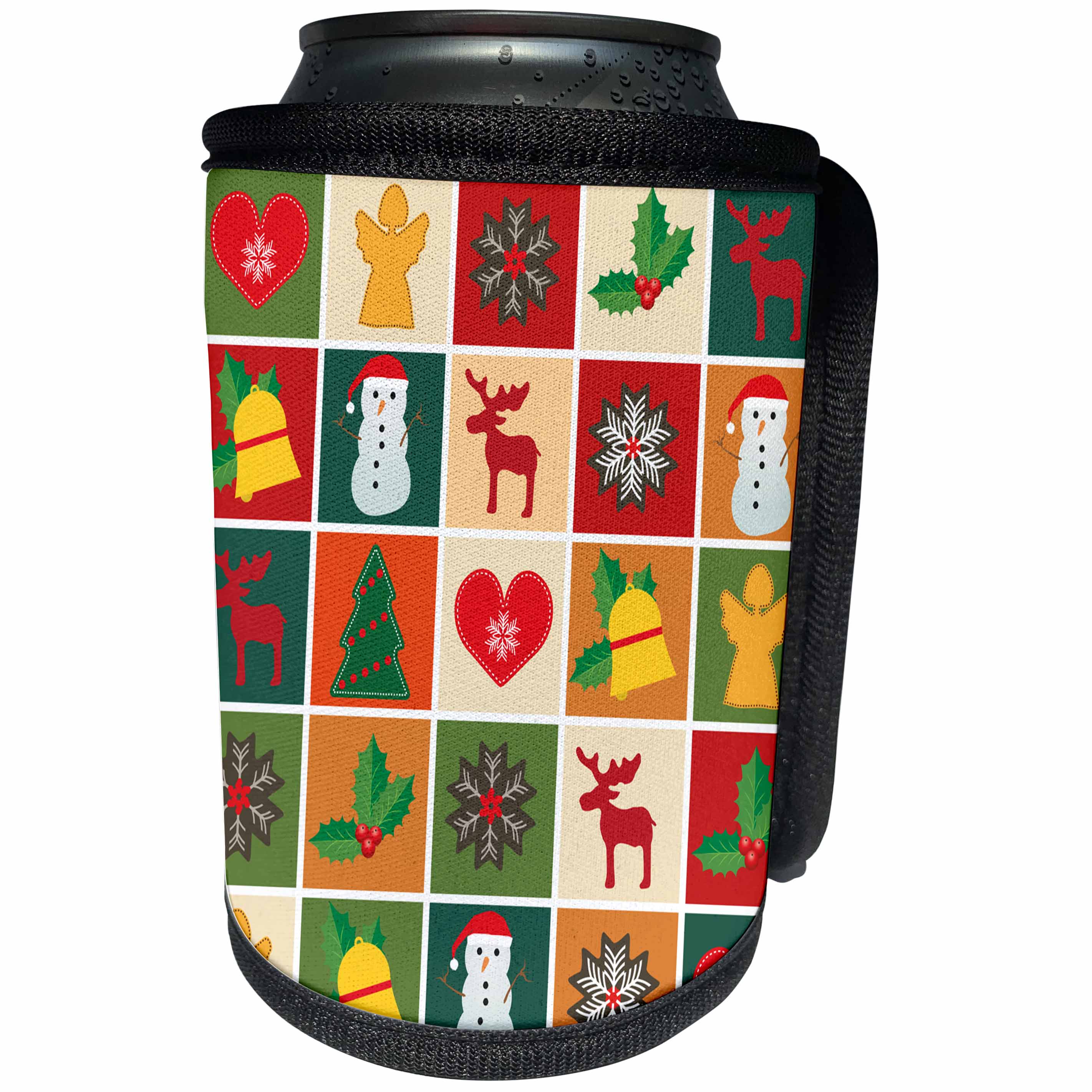 3dRose Sven Herkenrath Christmas - Pattern Symbol Art of Christmas Style Celebration Xmas - Can Cooler Bottle Wrap (cc_254105)