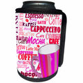 3dRose Sven Herkenrath Letters - Pink Style of Coffee Cappuccino Drink Food - Can Cooler Bottle Wrap (cc_254108)