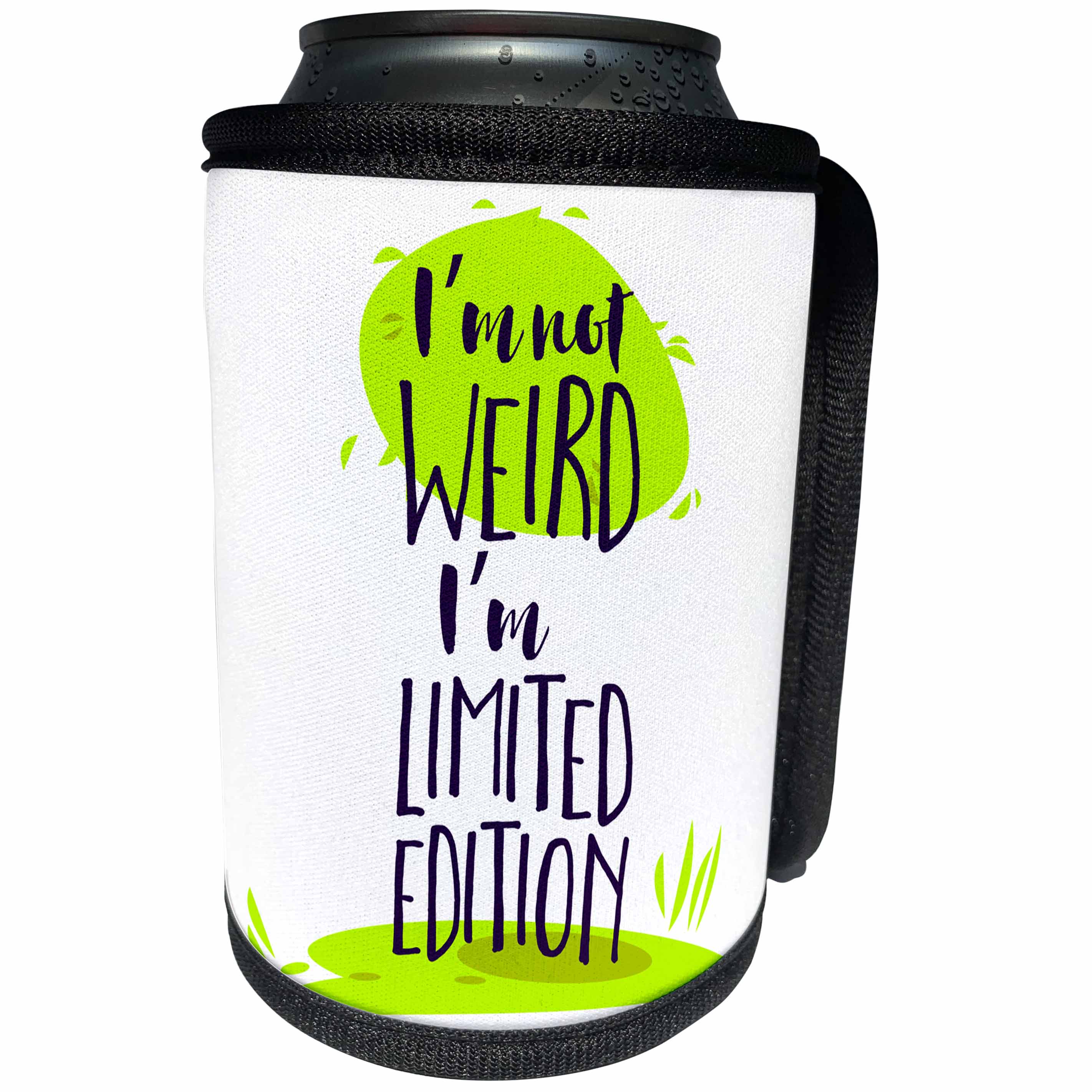 3dRose Sven Herkenrath Letters - Im not Weird Im Limited Edition Quotes Motivated - Can Cooler Bottle Wrap (cc_254119)