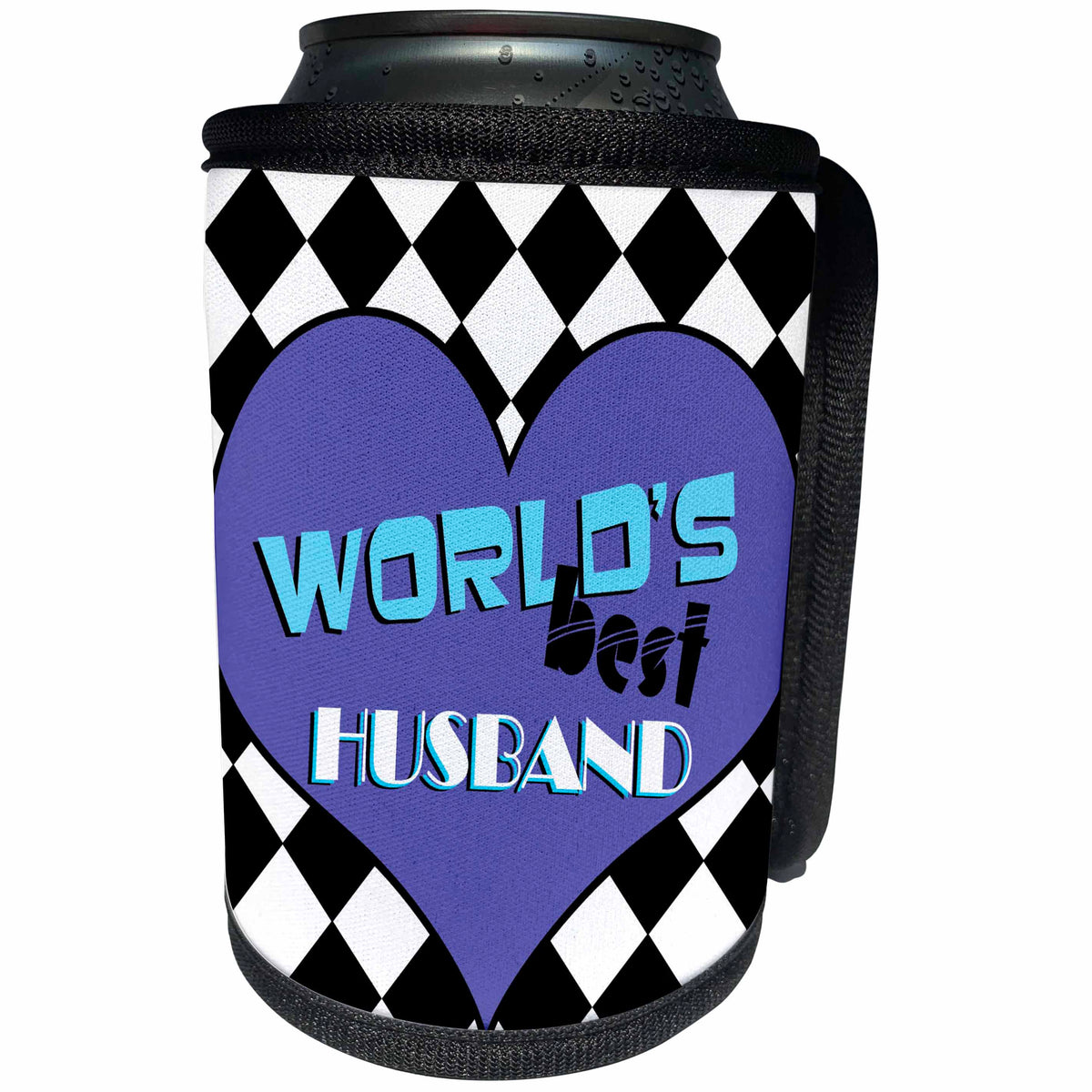 3dRose Janna Salak Designs World s Best - Worlds Best Husband - Can Cooler Bottle Wrap (cc_25412)