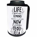 3dRose Sven Herkenrath Letters - Life Gave me Lemons Now I Wait for Tequila Drink Food - Can Cooler Bottle Wrap (cc_254127)