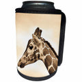 3dRose Sven Herkenrath Animal - Wonderful Giraffe Wildlife Animal Africa Nature Portrait - Can Cooler Bottle Wrap (cc_254144)