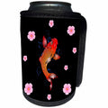3dRose Sven Herkenrath Animal - Asia Floral Koi with Cherry Blossom Fish Sealife - Can Cooler Bottle Wrap (cc_254150)