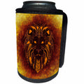 3dRose Sven Herkenrath Animal - Lion Head Abstract Portrait Africa King Wild Animal Design Art - Can Cooler Bottle Wrap (cc_254317)