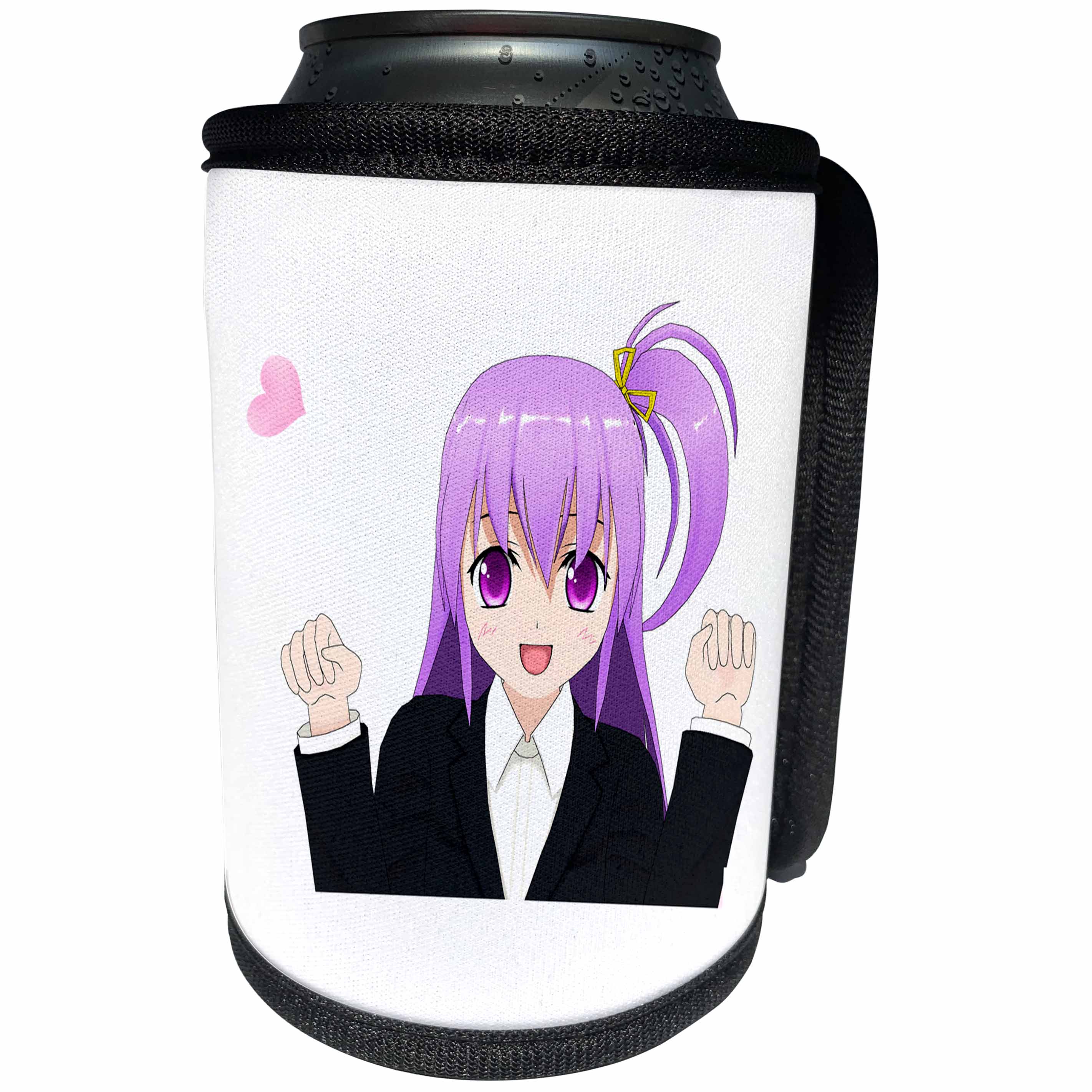 3dRose Sven Herkenrath Anime - Anime Manga Woman Girl Cartoon Comic Character Japanese - Can Cooler Bottle Wrap (cc_254322)