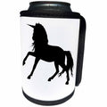 3dRose Sven Herkenrath Fantasy - Black Unicorn white Background Fantasy Symbol Sign Horse Pony - Can Cooler Bottle Wrap (cc_254339)