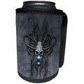 3dRose Sven Herkenrath Fantasy - Fantasy Monster Skull with Snakes in Black and Gray Beast Design - Can Cooler Bottle Wrap (cc_254346)
