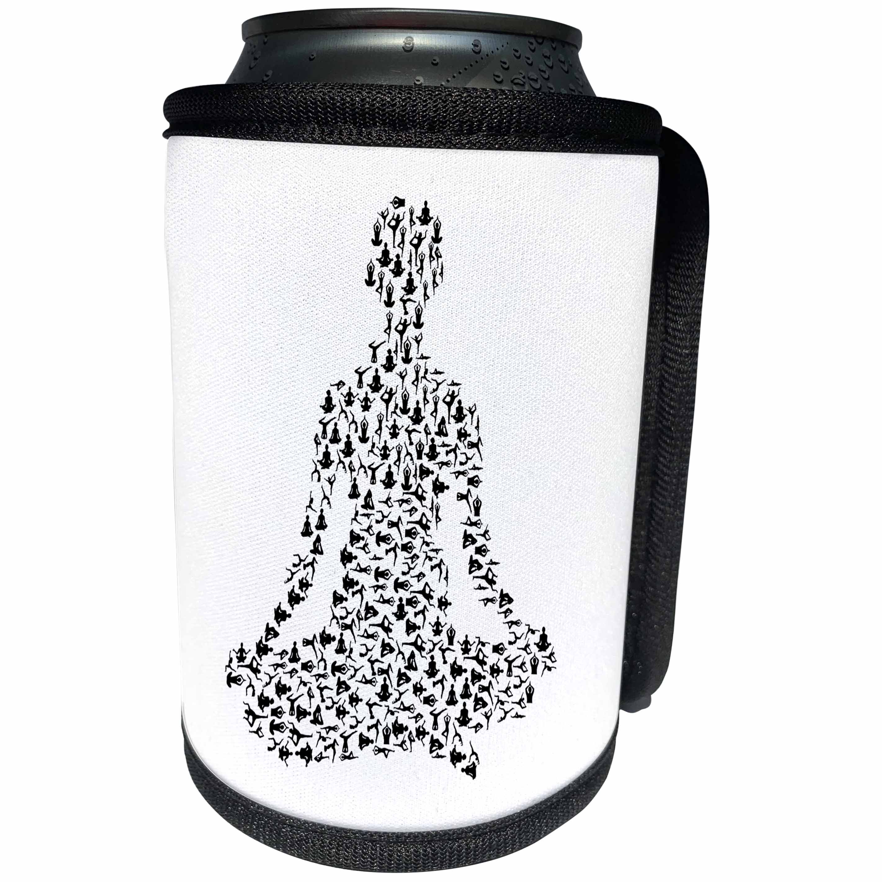 3dRose Sven Herkenrath Abstract - Yoga Person Meditating Abstract Design Illustration Art Graphic - Can Cooler Bottle Wrap (cc_254352)