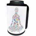 3dRose Sven Herkenrath Abstract - Yoga Person Meditating Colorful Abstract Design Illustration Graphic - Can Cooler Bottle Wrap (cc_254353)
