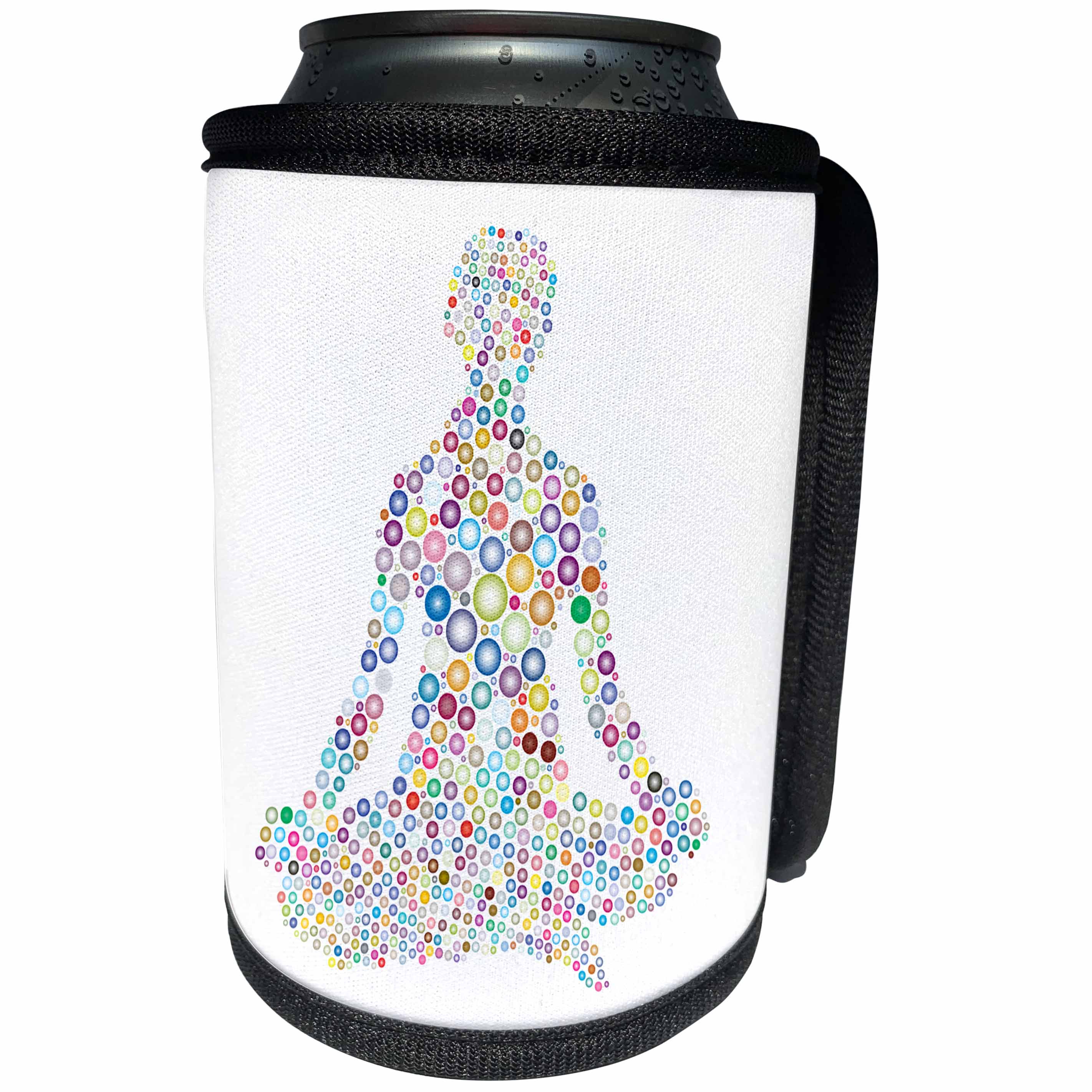 3dRose Sven Herkenrath Abstract - Yoga Person Meditating Colorful Abstract Design Illustration Graphic - Can Cooler Bottle Wrap (cc_254353)