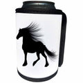 3dRose Sven Herkenrath Animal - Black Horse with long Forelock White Background Animal Nature Wild - Can Cooler Bottle Wrap (cc_254356)
