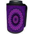 3dRose Sven Herkenrath Symbol - Purple Hypnotic Abstract Design Circle Swirl Graphic Psychedelic - Can Cooler Bottle Wrap (cc_254365)