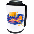 3dRose Sven Herkenrath Letters - Under The Sea Phrase Blue Background Orange Jellyfish Trendy - Can Cooler Bottle Wrap (cc_254386)
