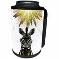 3dRose Zebra, cool Sunglasses shining golden Star Wild Design... - Can Cooler Bottle Wrap (cc_254391)