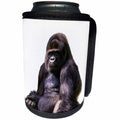 3dRose Sven Herkenrath Animal - Strong Black Big Gorilla Monkey Animal Nature Design Photograph - Can Cooler Bottle Wrap (cc_254419)