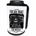 3dRose Sven Herkenrath Quotes - You are what you watch Bad Influence TV Black and White Eye of Providence - Can Cooler Bottle Wrap (cc_254437)