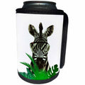 3dRose Sven Herkenrath Animal - Zebra with cool Sunglasses and green Plant Wild Design Art Animal Nature - Can Cooler Bottle Wrap (cc_254439)