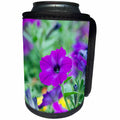 3dRose Beverly Turner Flora Photography - Plum Purple Petunia in the Garden - Can Cooler Bottle Wrap (cc_254481)