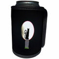 3dRose Beverly Turner Halloween Design - Black Cat on Gravestone, Moon in Background - Can Cooler Bottle Wrap (cc_254496)