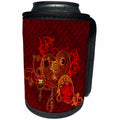 3dRose Heike Köhnen Design Holiday Valentines day - Wonderful heart with gears - Can Cooler Bottle Wrap (cc_254541)