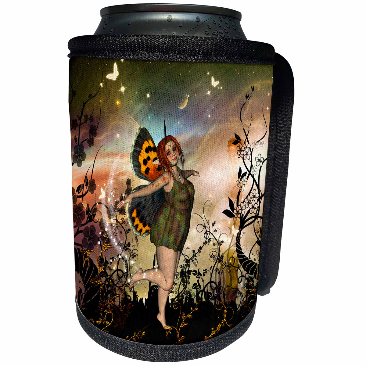 3dRose Heike Köhnen Design Fairies Fairytale - Cute little dancing fairy - Can Cooler Bottle Wrap (cc_254545)