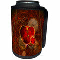 3dRose Heike Köhnen Design Holiday Valentines day - Wonderful heart with gears and rose, steampunk design - Can Cooler Bottle Wrap (cc_254551)
