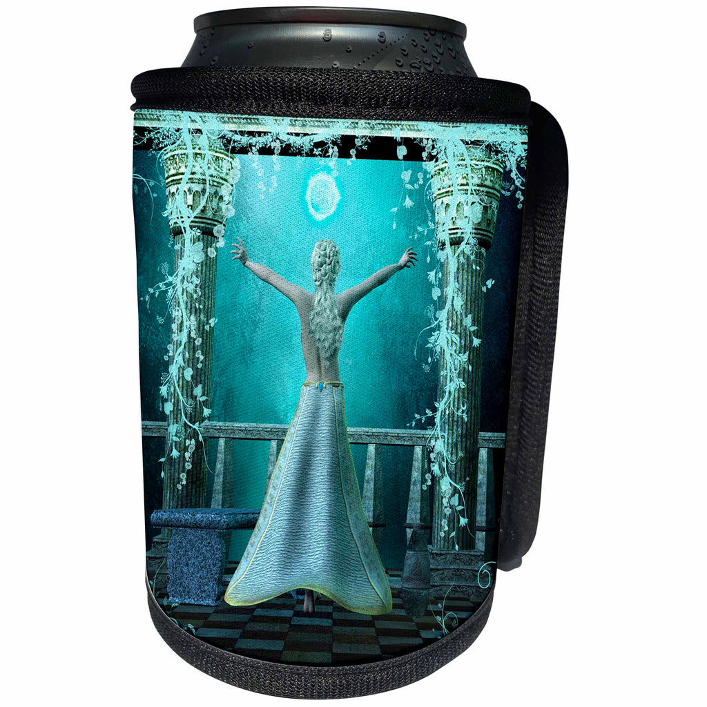 3dRose Heike Köhnen Design Fairies Fairytale - Beautiful fairy in the night - Can Cooler Bottle Wrap (cc_254554)
