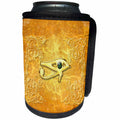 3dRose Heike Köhnen Design Sign Symbol - The all seeing eye with floral elements - Can Cooler Bottle Wrap (cc_254557)