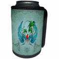 3dRose Heike Köhnen Design Nature Flowers - Cute parrot and flowers - Can Cooler Bottle Wrap (cc_254561)