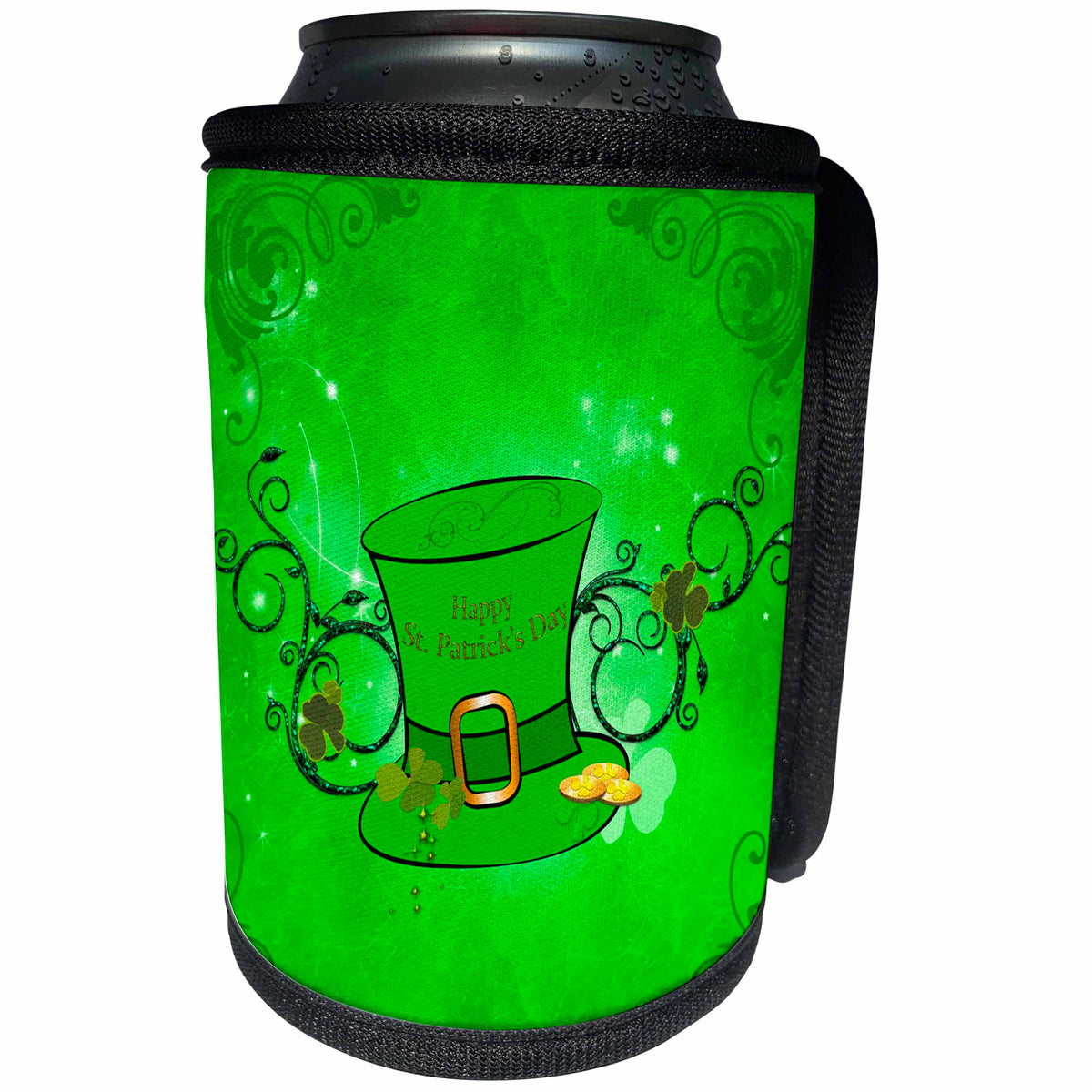 3dRose Heike Köhnen Design Holiday - Happy St. Patricks day hat - Can Cooler Bottle Wrap (cc_254567)